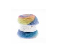 Rico Essentials Super Kid Mohair Loves Silk Print, Fb. 1 Light Fil à tricoter arc-en-ciel en mohair et soie pour tricot et crochet, laine de dentelle 4,5 mm