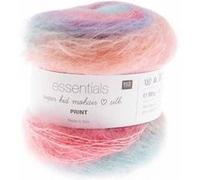 Rico Essentials Super Kid Mohair loves Silk Fb. 2 Air Fil à laçage arc-en-ciel en mohair et soie pour tricot et crochet, laine de dentelle 4,5 mm