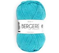 Bergère de France - IDÉALE 4 - Pelote de laine à tricoter et au crochet (50g) - 50% Laine - 4 mm - Fabrication Française - Fil infeutrable pour toute la famille - Bleu (TURQUOISE)