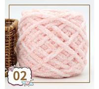 Pelote Laine Grosse Maille,Chunky Yarn Lot de 2 fils velours colorés 100 g for tricoter à la main, fil chenille au crochet, ligne épaisse, for pantoufles, sac, couverture amigurumi(02)