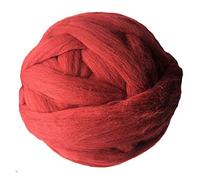 Pelote Laine Grosse Maille Tricot Bras, 1000g / PCS Super Chunky Fils Giant ROVING SUPPORTS POUR CLIBLES DE COUCHAGES À TRAINES MAIL(Dark Red)