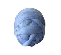 Pelote Laine Grosse Maille Tricot Bras, 1000g / PCS Super Chunky Fils Giant ROVING SUPPORTS POUR CLIBLES DE COUCHAGES À TRAINES MAIL(Sky Blue)