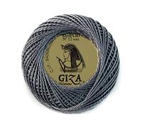 Pelote n°12 5 g couleur grise 8785-100 % coton GIZA pour broder et pour des travaux très fins au crochet.