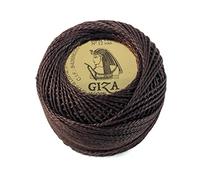 Pelote n°12 5 g couleur marron 8083-100 % coton giza pour broder et pour des travaux très fins au crochet.