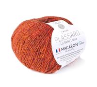 Pelote Recyclé Macaron Plassard Made In France Rouge Vermillon Col. 60