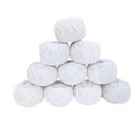 Pelotes de fil à crocheter KGS | Taille 8 | 10 pelotes | 10 grammes par pelote | Total de 100 grammes de fil de coton perlé pour crochet et broderie à la main (Blanc)