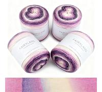 Pelotes De Laine A Tricoter,4 Pièces Laine A Tricoter Multicolore, Laine Crochet Multicolore Dégradé,Laine Dégradé De Couleur Pour Pulls,Chapeaux,Echarpes,Couvertures,4 x100g,Dégradé Violet