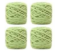 Pelotes de Laine Grosse Maille, 4 x 100 g Pelote de Laine Epaisse pour Aiguilles 7-8 mm, Laine Crochet Epaisse Idéale pour Tricoter des Bonnets, des Écharpes, des Pulls et des Chaussons (Vert pois)