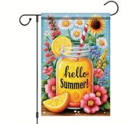 pelouse drapeaux Bonjour été citron bocal fleurs soleil fête