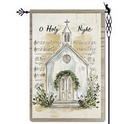pelouse drapeaux Ô Sainte Nuit Nuit de la Nativité Église Drapeau Festival | Décoration 30x45cm extérieur drapeaux drôle Bannière pour Chambre à Coucher Porche Balcon