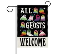 pelouse drapeaux Tous les fantômes sont les bienvenus extérieur drapeaux | Patio 30x45cm Drapeau De Jardin Durable Drapeau pour Toutes les saisons fête Maison