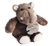 Peluche 14 cm polyester TERRE SAUVAGE hippopotame marron blanc