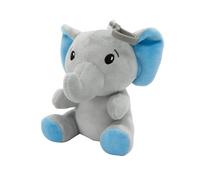 Peluche, 2 en 1, éléphant, avec oreilles bleues, avec crochet, 11 cm, 90 g
