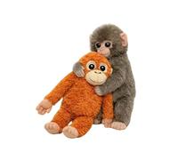 Peluche 2 en 1 Punch Monkey Orang-outan mère et bébé - Ensemble d'animaux en Peluche adorables et câlins, poupées de Singe Douces à câliner, Peluches réalistes à Collectionner 25cm