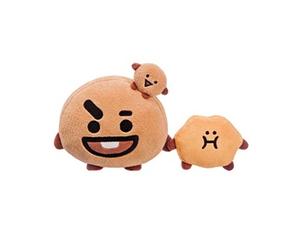 Peluche 20cm Modèle SHOOKY avec Petit Compagnon Ultra-Doux Line Friends BT21 Marron
