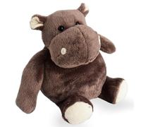 Peluche 23 cm polyester TERRE SAUVAGE hippopotame marron blanc