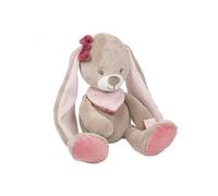 Nattou Doudou lapin Nina, Jade et Lili – 30 x 17 x 9 cm – Beige/Rose