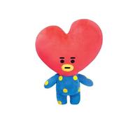 Peluche 30cm Modèle TATA avec Tête en Forme de Cour Ultra-Doux Line Friends BT21 Bleu / Rouge