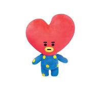 Peluche 30cm Modèle TATA avec Tête en Forme de Cour Ultra-Doux Line Friends BT21 Bleu / Rouge