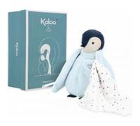 Kaloo Peluche Complices - Peluche à bisous - Mouchoir mousseline de coton - Bleu - Dès la naissance