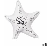 Peluche à peindre Pincello ST371 Blanc Noir Tissu 26 x 26 x 8 cm Étoile de mer (8 pièces)