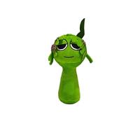 Peluche à tête verte avec petite fleur - 20 cm