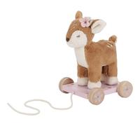 Peluche à tirer faon rose, beige, bois, marron TU