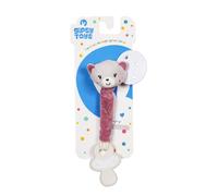 Peluche - accroche-tétine bamboo - chat - 13 cm s/carte rose TU