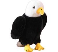 Peluche Aigle Oiseau Mascotte Doudou Noir-Blanc 25cm