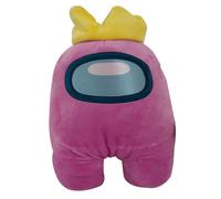 Peluche Among Us rose couronne jaune - Peluche figurine en peluche 100 % coton jouet en peluche figurine de collection