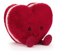 Peluche Amuseable Macaron Arlette cœur rouge (13 cm)