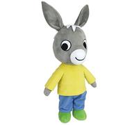 Jemini - Peluche âne Trotro - 57 cm - Gris, vêtements jaunes et bleus - Lavable en machine