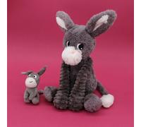 Peluche Ane maman/bébé gris Ptipotos Les Déglingos