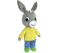 Peluche Âne - TROTRO - 57 cm gris (corps et tête), blanc (museau et touffe), jaune (haut), bleu (pantalon), vert (chaussons), noir et blanc (détails des yeux)