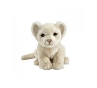 Peluche - ANIMA - 7291 - Lion blanc assis 18 cm - Fait main - Doux et soyeux