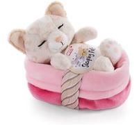 NICI Peluche Chat avec Panier Sleeping Pets 12 cm – Doudou pour Filles, Garçons, Bébés
