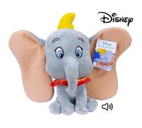 Peluche animal pour bébé Dumbo 32 cm avec effet sonore, jouet enfant éléphant Disney