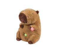 Generique Peluche animée Capybara Ronfleur à piles – Sons respiratoires apaisants – 30 cm Marron