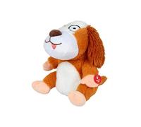 Peluche Animée Chien "Fou" 19cm Marron