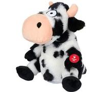 Generique – Peluche animée – Vache Folle PE1033 – Interactif, sons et mouvements – Taille M Noir
