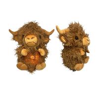 Peluche apaisante de Vache des Highlands, Respiration d'animal en Peluche de Vache des Highlands,Respiration Highland Cow Sleep - Coucher Musical Soothe Snuggle Highland Cow pour garçon et Fille