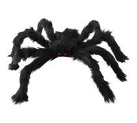 Peluche Araignée Halloween Decoration FONGWAN Jambes Pliables Décor de Fête, 50cm - noir Noir G