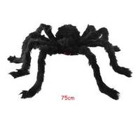 Peluche Araignée Halloween Decoration FONGWAN Jambes Pliables Décor de Fête, 75cm - noir Noir G