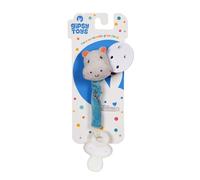Peluche - Attache tétine Bebe Bamboo - Hippopotame - 13 cm s/carte