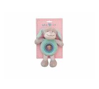 Peluche avec hochet intégré Chien vert 25cm