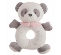 Peluche avec hochet intégré Os de panda rose 20 cm