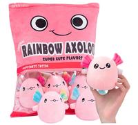 Peluche Axolotl bleue, oreiller Kawaii, sac à collation doux et confortable, jouet en peluche Axolotl, peluches Kawaii amovibles avec fermeture éclair, animal en pour enfants, style 2 pour un