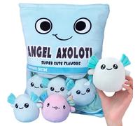 Peluche Axolotl bleue, oreiller Kawaii, sac à collation doux et confortable, jouet en peluche Axolotl, peluches Kawaii amovibles avec fermeture éclair, animal en pour enfants, bleu pour un us