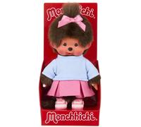 BANDAI - Monchhichi - Peluche Jupe Baskets - Peluche Singe Iconique des années 80 Toute Douce 20 cm Enfants et Adultes - Monchhichi en Baskets - Jouet Enfant 2 Ans et + - SE203949