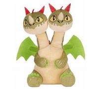 Peluche barf et belch dragon vert 23 cm - doudou dragons - set jouet garcon + carte animal Vert